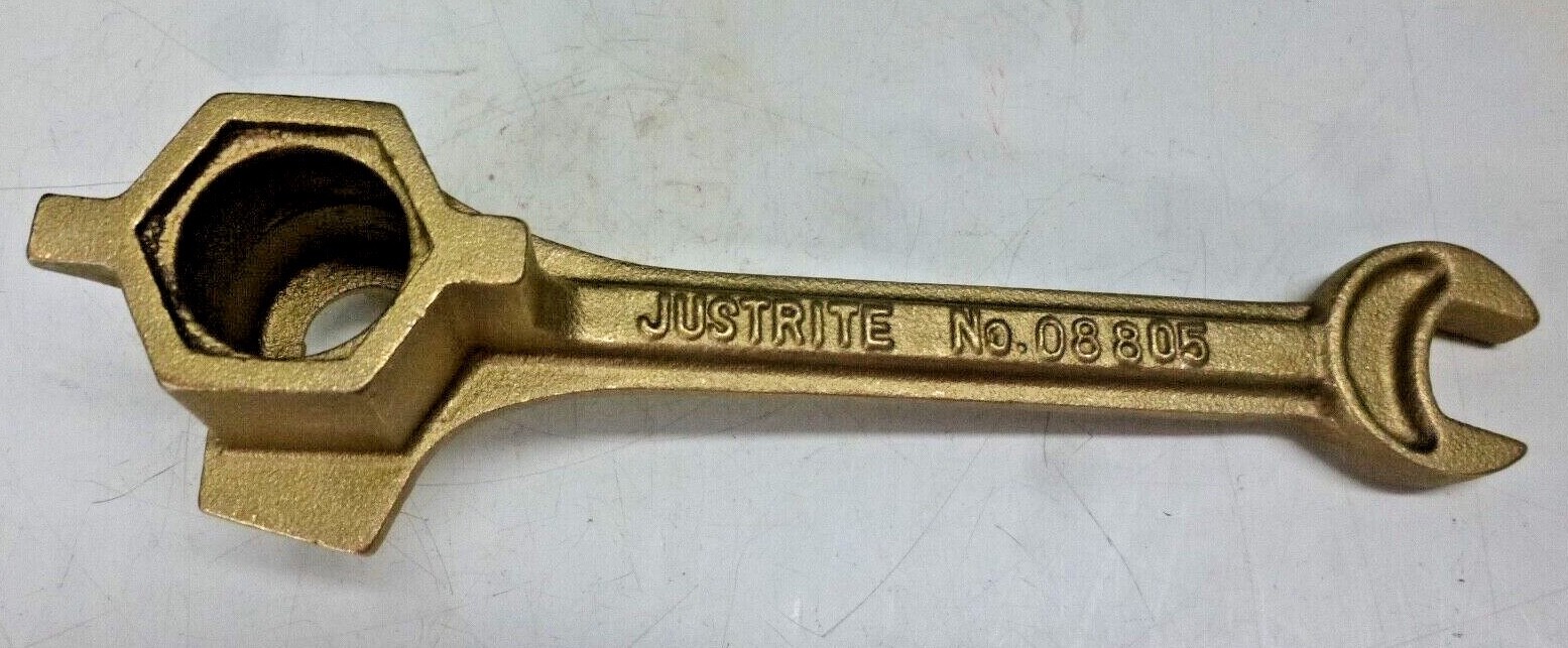 Justrite® 8805 Drum Bung Wrench, Brass Alloy, 5.3 in L